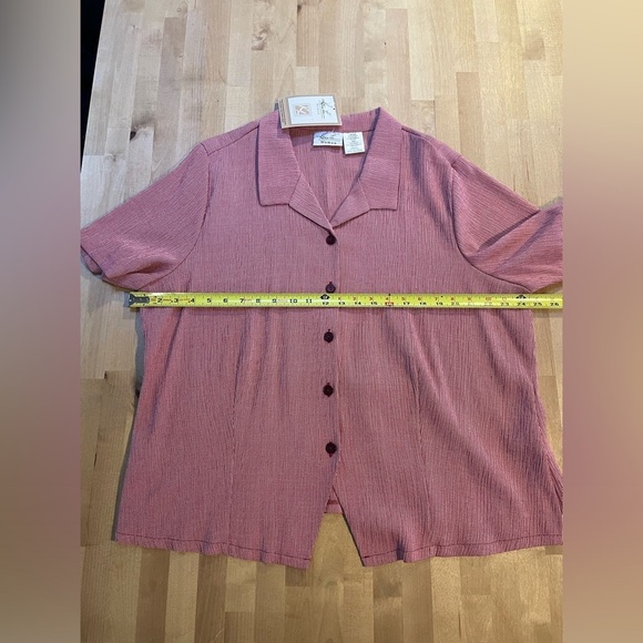 NWT Kathie Lee Woman Vintage Pant Shirt Matching Set Red Checked Size 14-20W - Picture 7 of 16